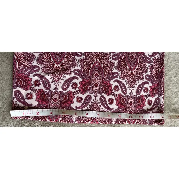 Maurices Womens M Paisley Wide Leg Cropped Jumpsuit Burgundy Boho - Image 5