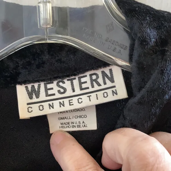 FINAL MARKDOWN Western connection crushed velvet blouse small Black - Image 3
