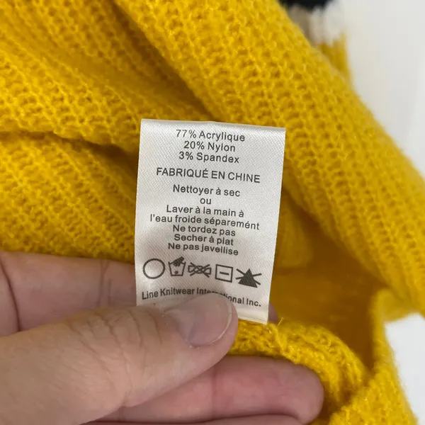 John Jenn Yellow Striped Knit Pullover Sweater XL Casual Comfort‎ Loose Fit - Image 5