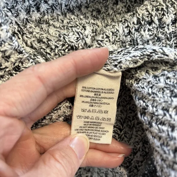 Free People Womens Pullover Sweater Gray Black Marled Scoop‎ Neck Small - Image 5
