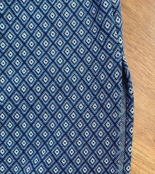 Rave 4 Real Vintage Blue Geometric Print High Rise Double Slit Midi Skirt - Image 3