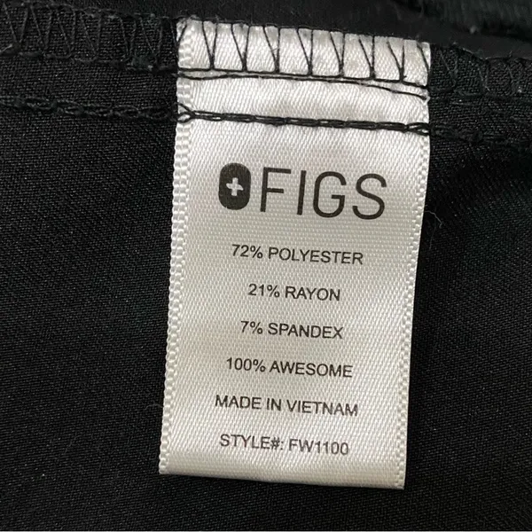 FIGS FW1100 Black Casma Three-Pocket V-Neck Scrub Top Size S - Image 15