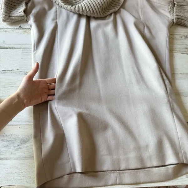 Zara‎ Lagenlook Boho Wool Tunic Mini Dress Knit Neck Straight Silhouette Large - Image 6