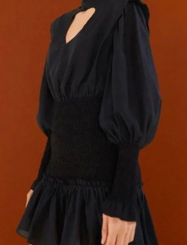 Farm Rio Black Heart Neckline Mini Dress - Image 2
