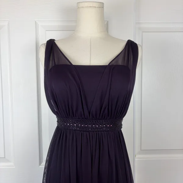 Dressbarn purple beaded waist midi dress - Image 2