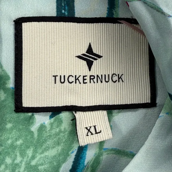 Tuckernuck Floral Tiered Dress Long Sleeve Womens XL Green Black‎ Trim READ - Image 6