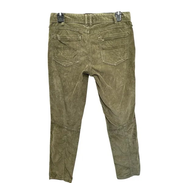 Free People Corduroy Motto Zippers Olive Green Ankle Pants Jeans size 4 - Image 2