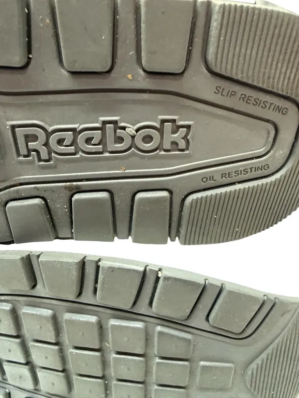 Reebok Women's Harman Composite Toe Light Gray Suede Work Sneakers Orange Trim - Image 8