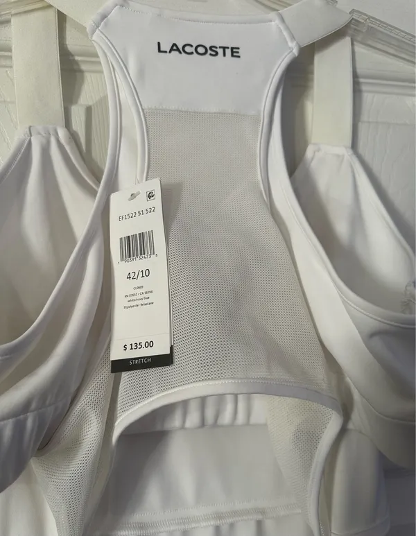Lacoste Sport racerback tennis dress with a pleated hem is a size 10. - Image 4
