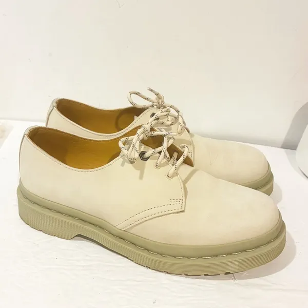 Dr. Martens Size 10 1461 MONO MILLED NUBUCK LEATHER OXFORD SHOES Parchment Beige - Image 3