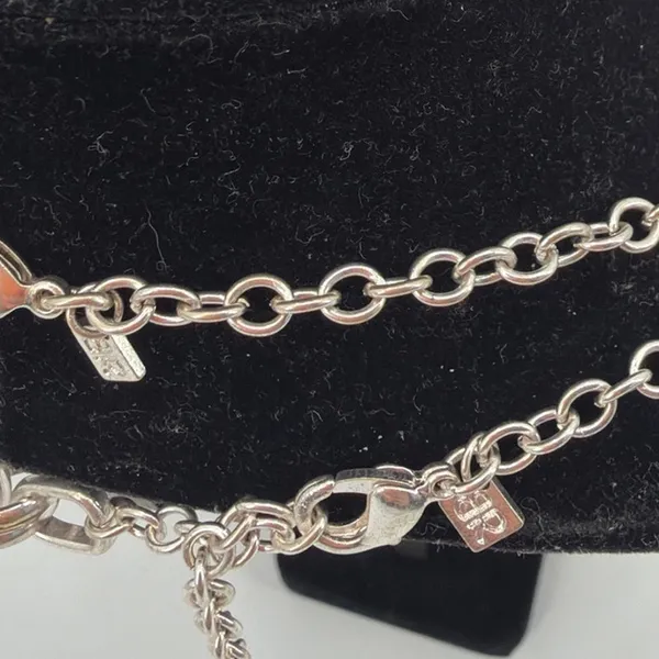 Banana Republic Set 2 Silver Tone Statement Links Chain Necklace Layered - Image 5