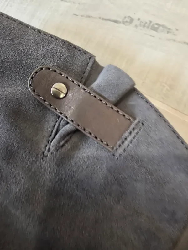 {5.5} Gianni Bini Taupe Harness Suede Cowboy Boots Women's - Image 4