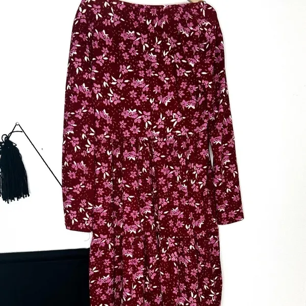 Free People Maxi Dress Tiers Of Joy Floral Boho cottage core maroon purple pink - Image 5