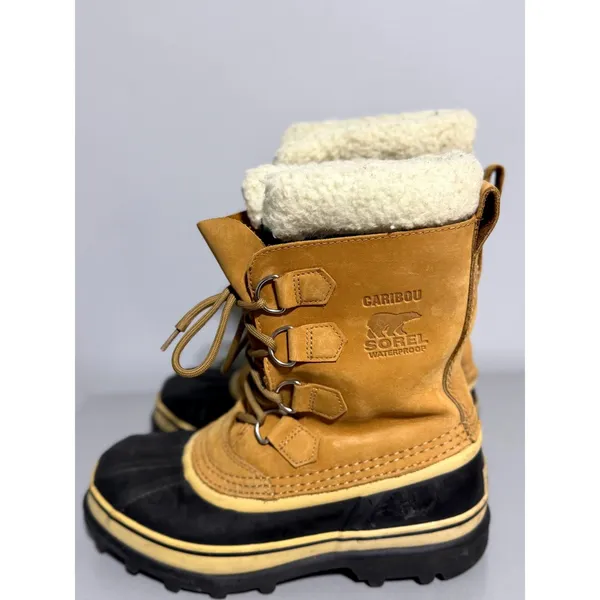 SOREL Caribou Women's 7.5 Buff Waterproof Leather Snow Winter Boots NL1005-280 - Image 3