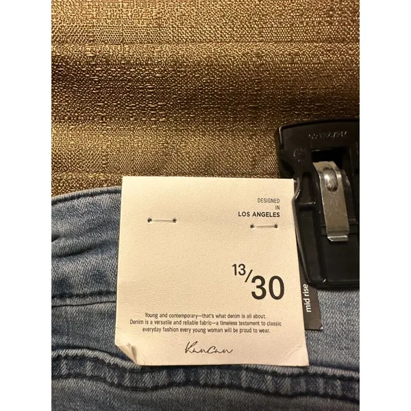 NWT Kancan Woman’s Mid Rise Flare Jeans Size 13/30 Light Wash - Image 3