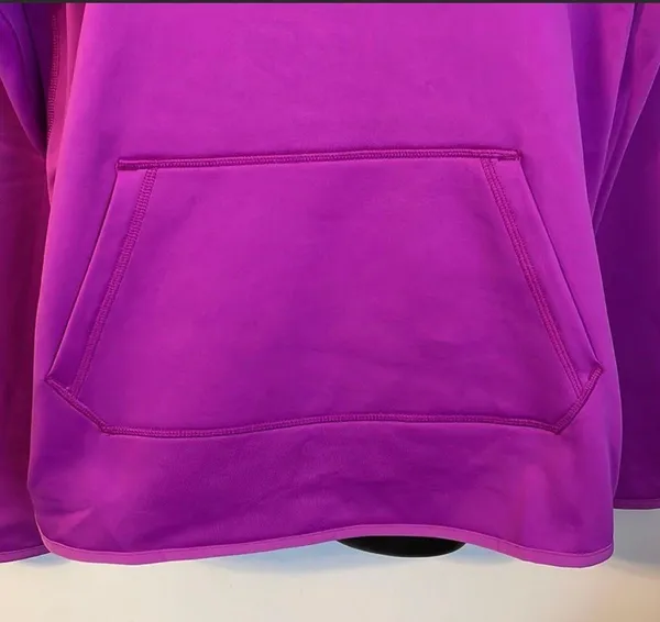 Therma Fit Purple Hoodie Higher neckline Embroidered Logo size M - Image 3