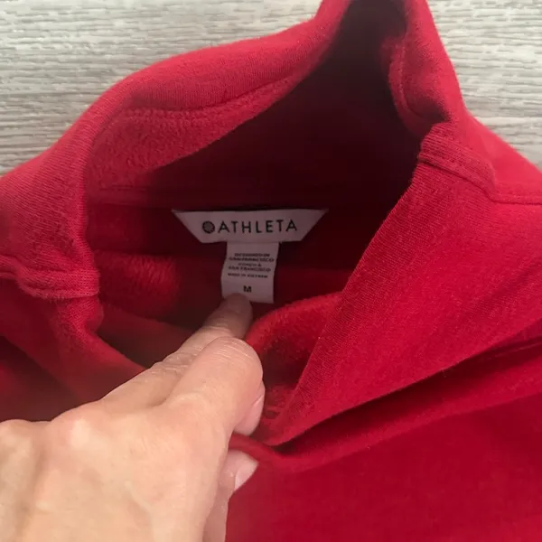 Athleta Vibrant Red Turtleneck Women’s Mock Neck Cozy Sweater Medium - Image 4