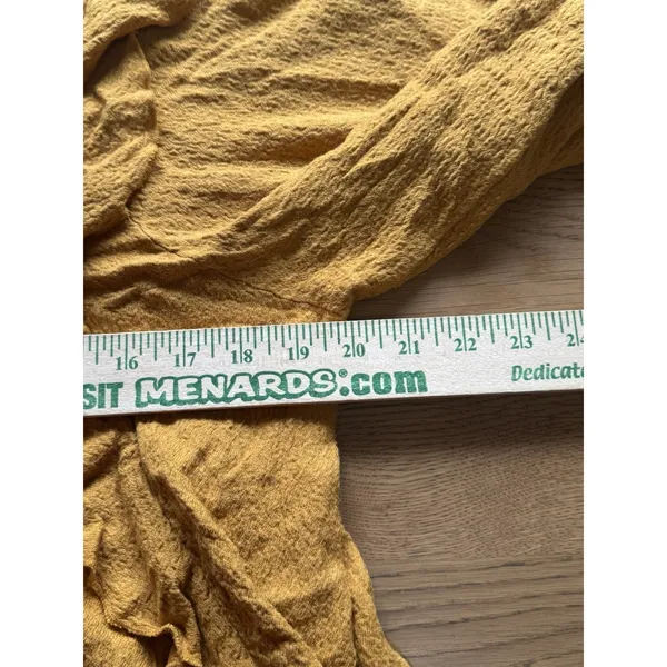 Free People Bonnie Ruffle Square Neck Peasant Top Women Sz Large Buttery Yellow - Image 5