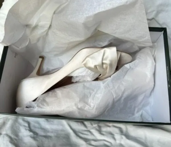 Kate Spade Crawford Satin Lux Bow Front White Pump Bridal Wedding Formal 8.5 NIB - Image 5