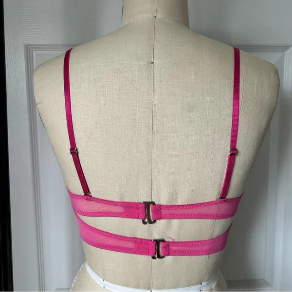 Pink Heart Patterned Crop Top - Image 3