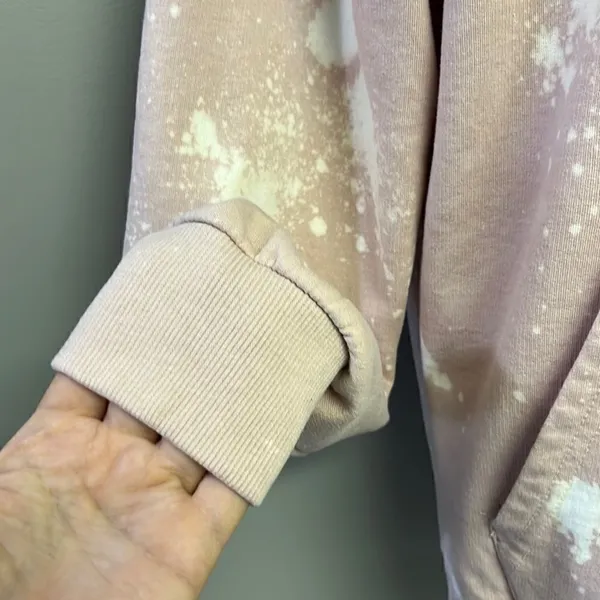 Pink Floyd Blush Pink Bleached Hoodie with Strings and Kangaroo Pocket- Large - Image 7
