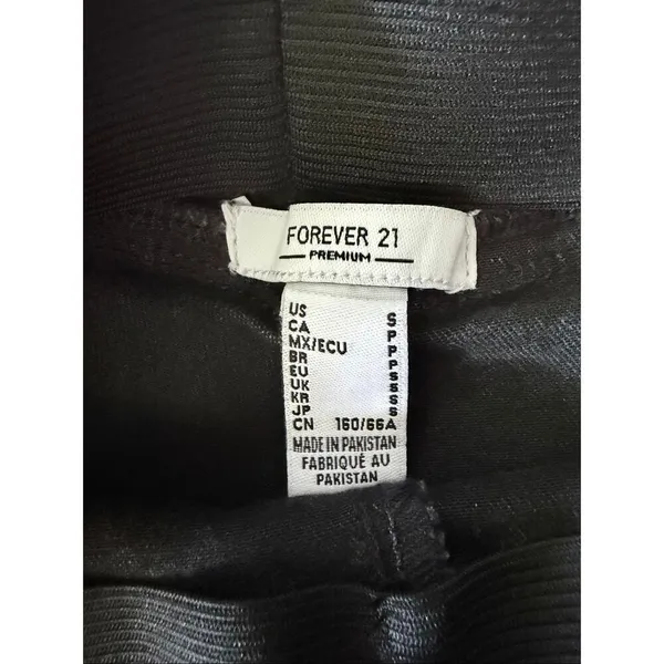 Forever 21 Premium High Rise Flare Jeans Gray Acid Wash Stretch Pull On Pants S - Image 2