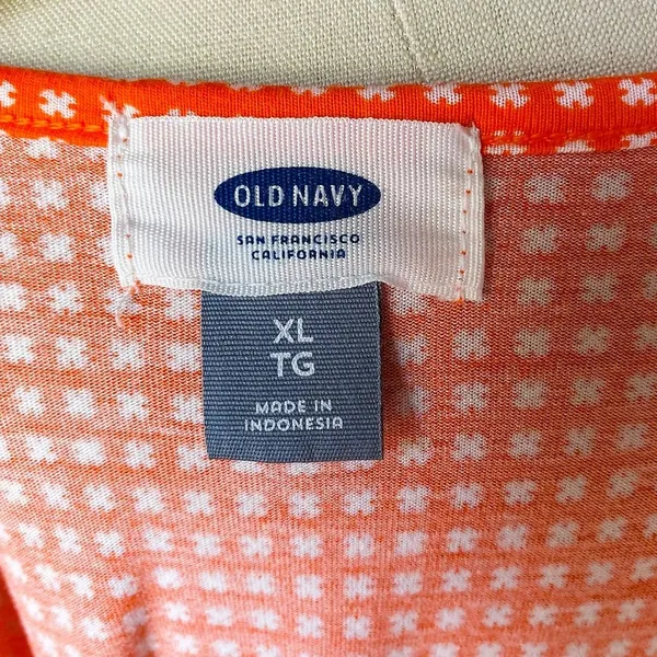 OLD NAVY Orange & White Wrap Rayon Knit Sleeveless Top ~ Women's Size XL - Image 4