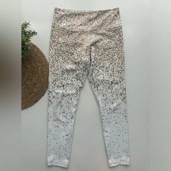 ZYIA White Stay Gold Hi Rise Leggings Sz‎ 8-10 - Image 4