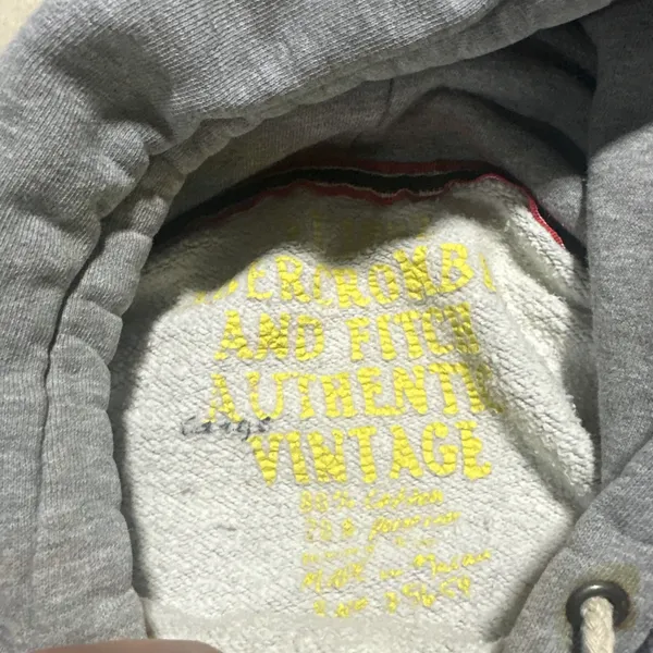 Vintage Y2K Abercrombie and Fitch 1892 Women's SZ L Crop Gray Hoodie Sweatshirt - Image 2