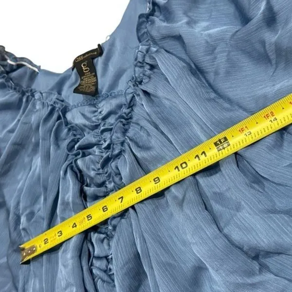 NEW Grass Collection Blue Renaissance Milk Maid Ethereal Fairy Flowy‎ Blouse L - Image 8
