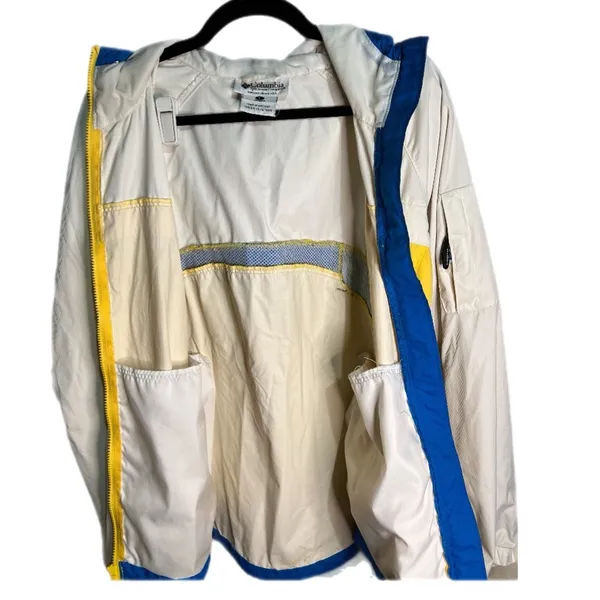 Columbia Lightweight Yellow White Blue Jacket SIZE LARGE‎ - Image 2