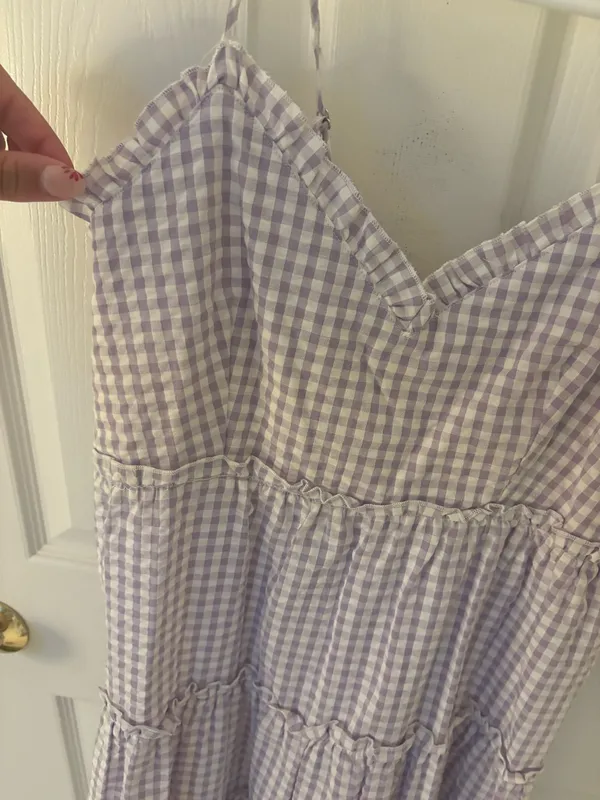 Purple and White gingham dress - Image 3