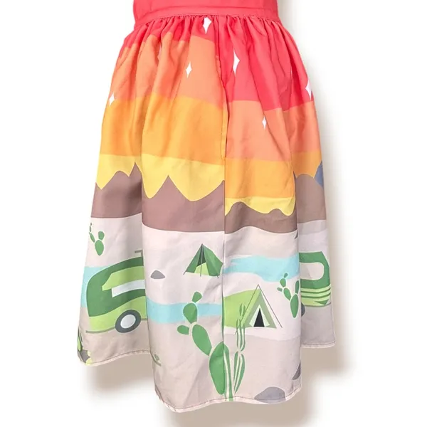 Retro Camping Skirt Camper Desert Sunset Scenic Novelty A Line USA Made Vacation - Image 10