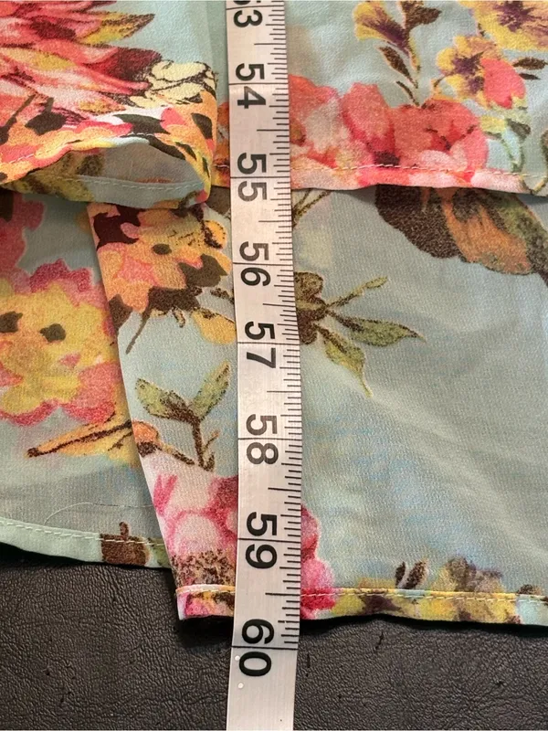Miss Avenue Floral Adjustable Spaghetti Strap Backless Maxi Dress size Large - Image 15