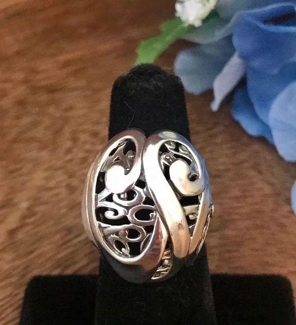 Carolyn Pollack Initial Filigree Sterling Ring 5 Silver - Image 3