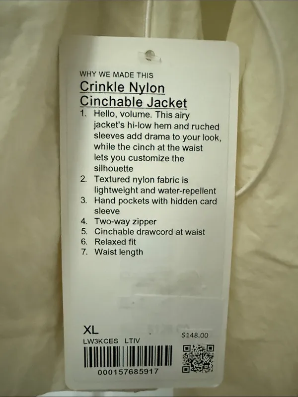 lululemon athletica Cream Peplum Zip Bomber Jacket - Image 2
