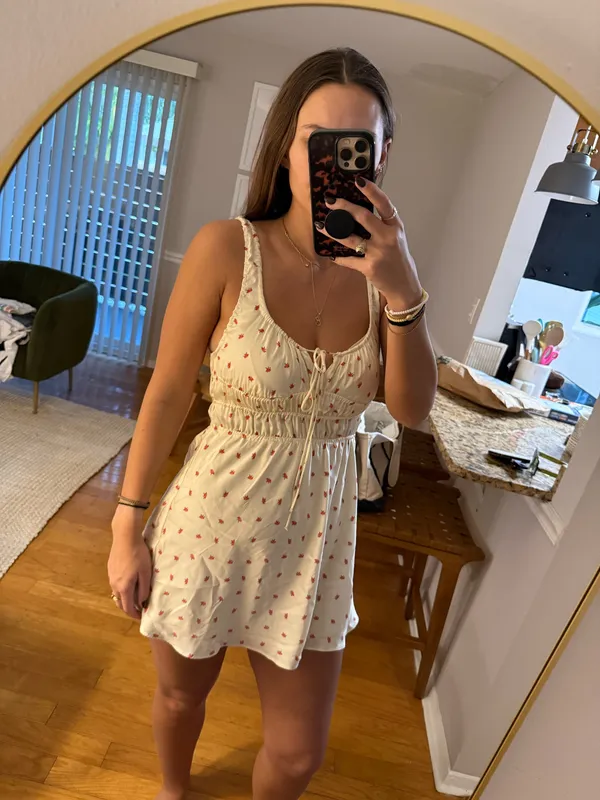 ZARA Satin Floral Mini Dress - Image 3