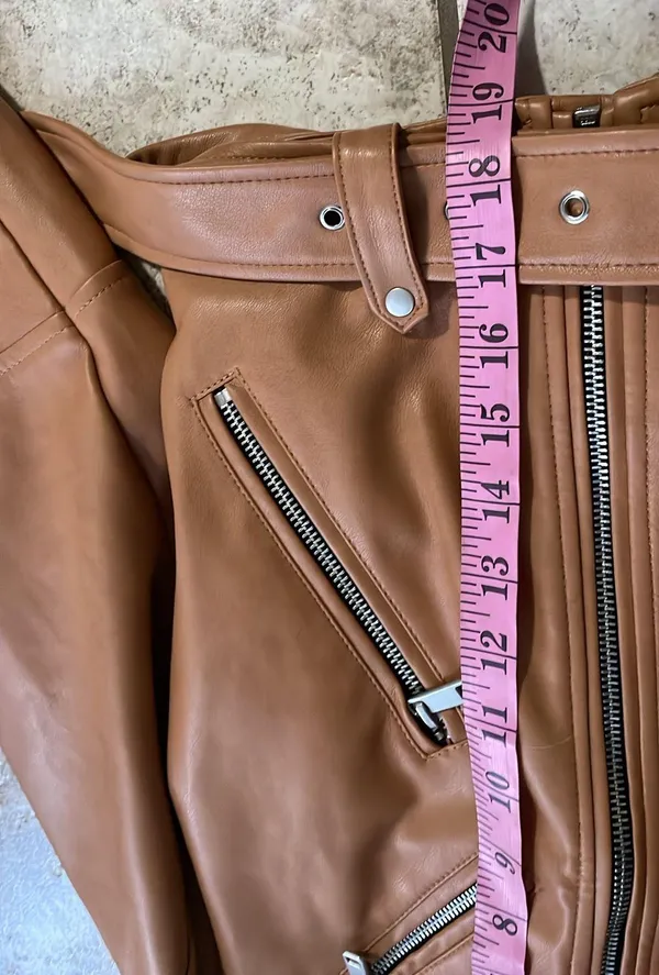 Avec Les Filles Biscotti Vegan Leather Moto Jacket Belted Crop - Image 8