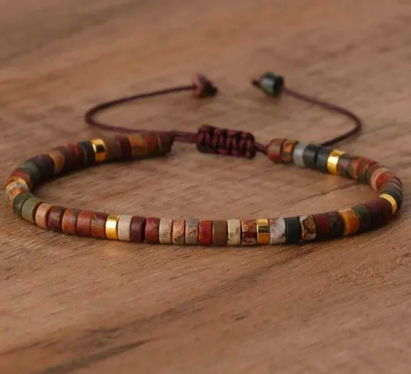 Unisex Healing Crystal Bracelet Handmade Beaded Rose Red Tiger’s Eye Stretch handmade - Image 6