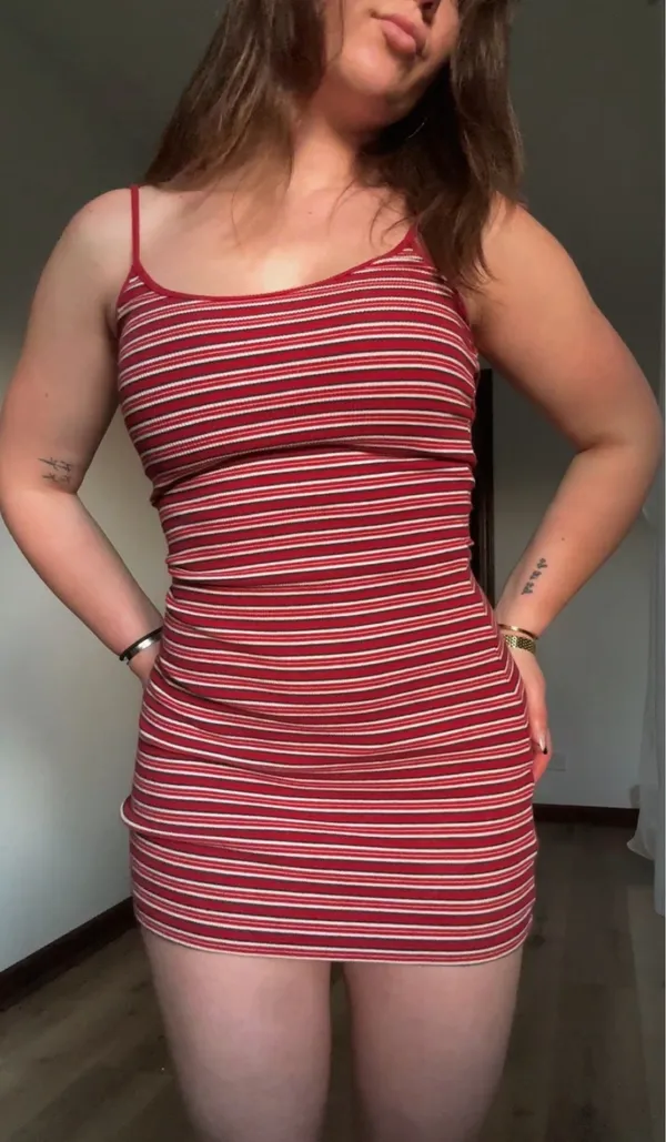 Vintage Brandy Melville Kyran Striped Mini Dress - Image 3