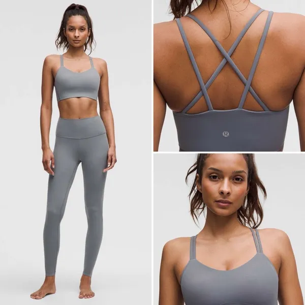 Lululemon Like a Cloud Longline Bra B/C Cup in Light Solar Grey - Image 5