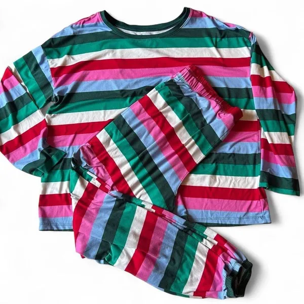 Womens Long Sleeve Tee and Joggers Pajama Set/ Sz L(12-14) - Image 3