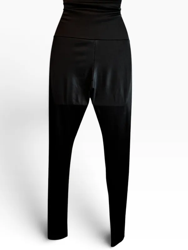 Cherish High-Waist Faux Leather Vegan Full Length Leggings - Black - Image 6
