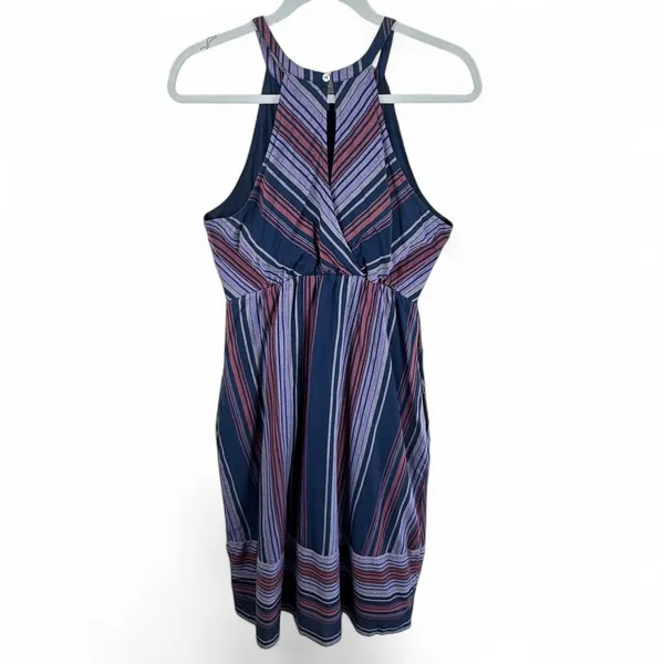 Carve Designs Womens Mabel Navy Deckside Small Organic Cotton Striped Midi Dress - Image 3