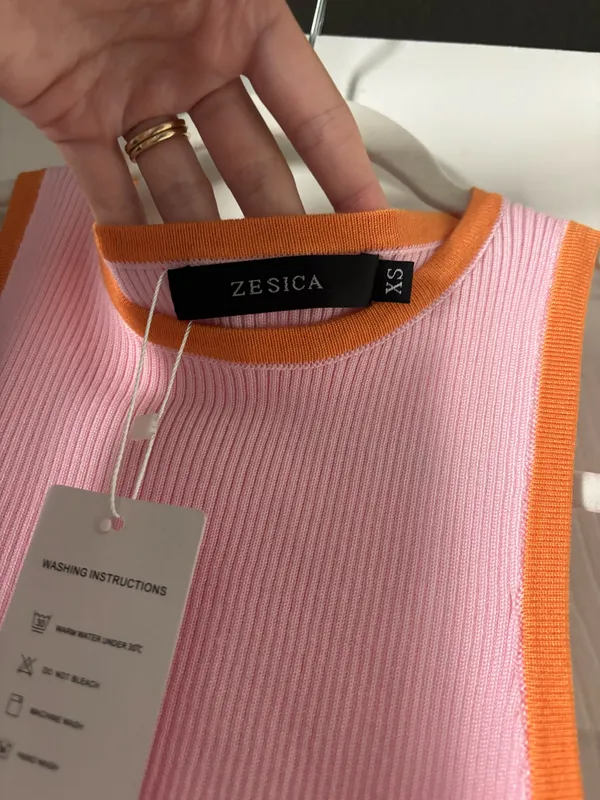 Pink and Orange Midi Dress - Image 4