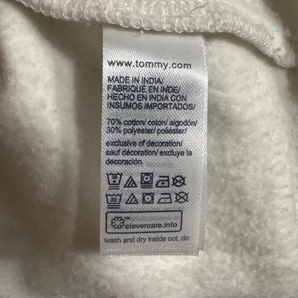 S167. Tommy Hilfiger white quarter zip sweatshirt Size M - Image 5