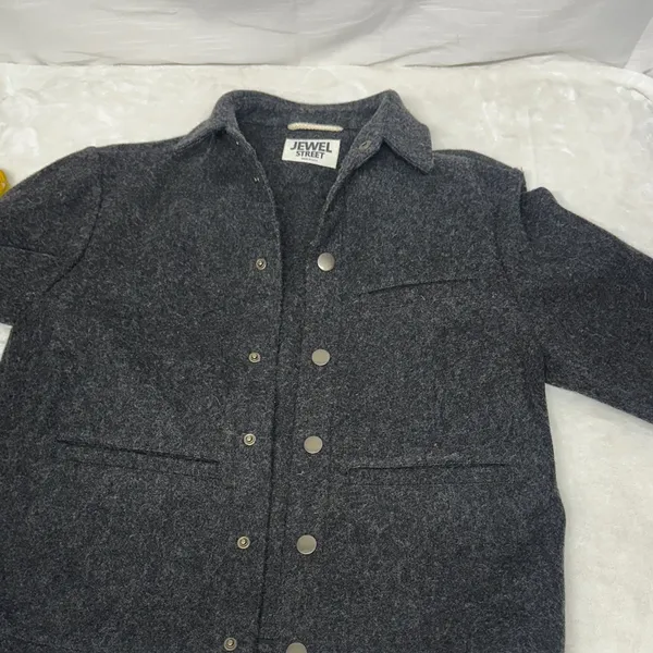 Women's Charcoal Wool Jacket Black Size M - Image 9