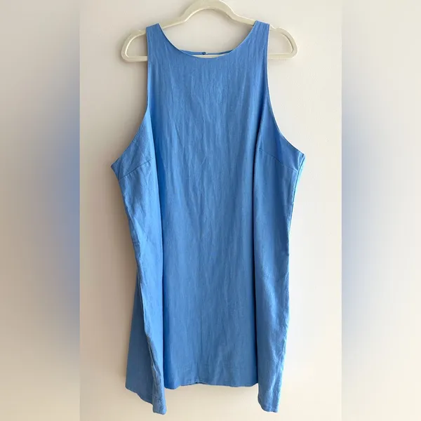 Abercrombie & Fitch A-Line Linen Dress, Bright Blue, Size XXL, NWT - Image 2