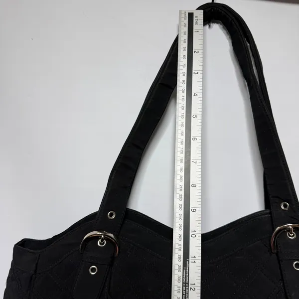 Vera‎ Bradley Black Quilted Microfiber Tote Bag Large Shoulder Purse Buckle - Image 7