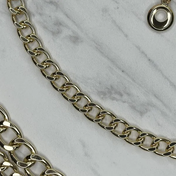 Chunky Draped Gold Tone Chain Link Belt Adjustable Y2K One Size OS ✨ - Image 12